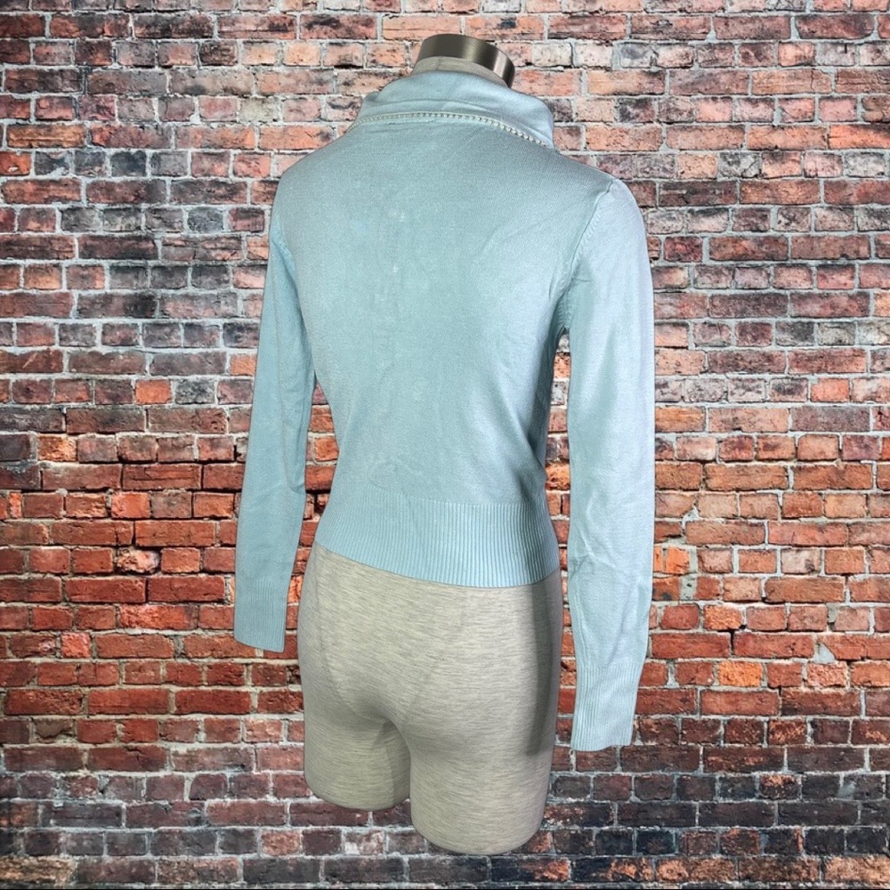 Voodoo Vixen Rare Baby Blue Retro Vintage Cardigan Sweater - Picture 5 of 5